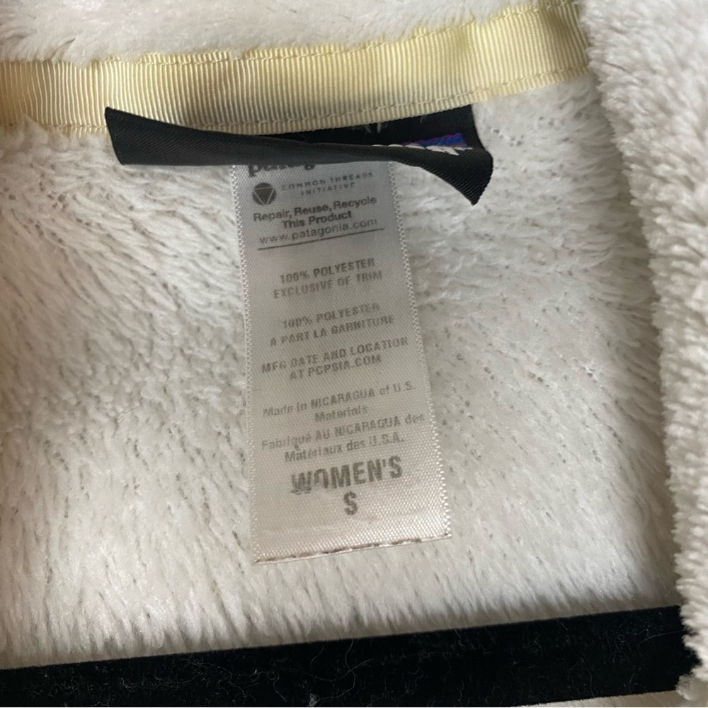 Patagonia Raw Linen Off White X-Dye Retool Snap T Fleece Jacket Pullover Top S - Picture 3 of 6